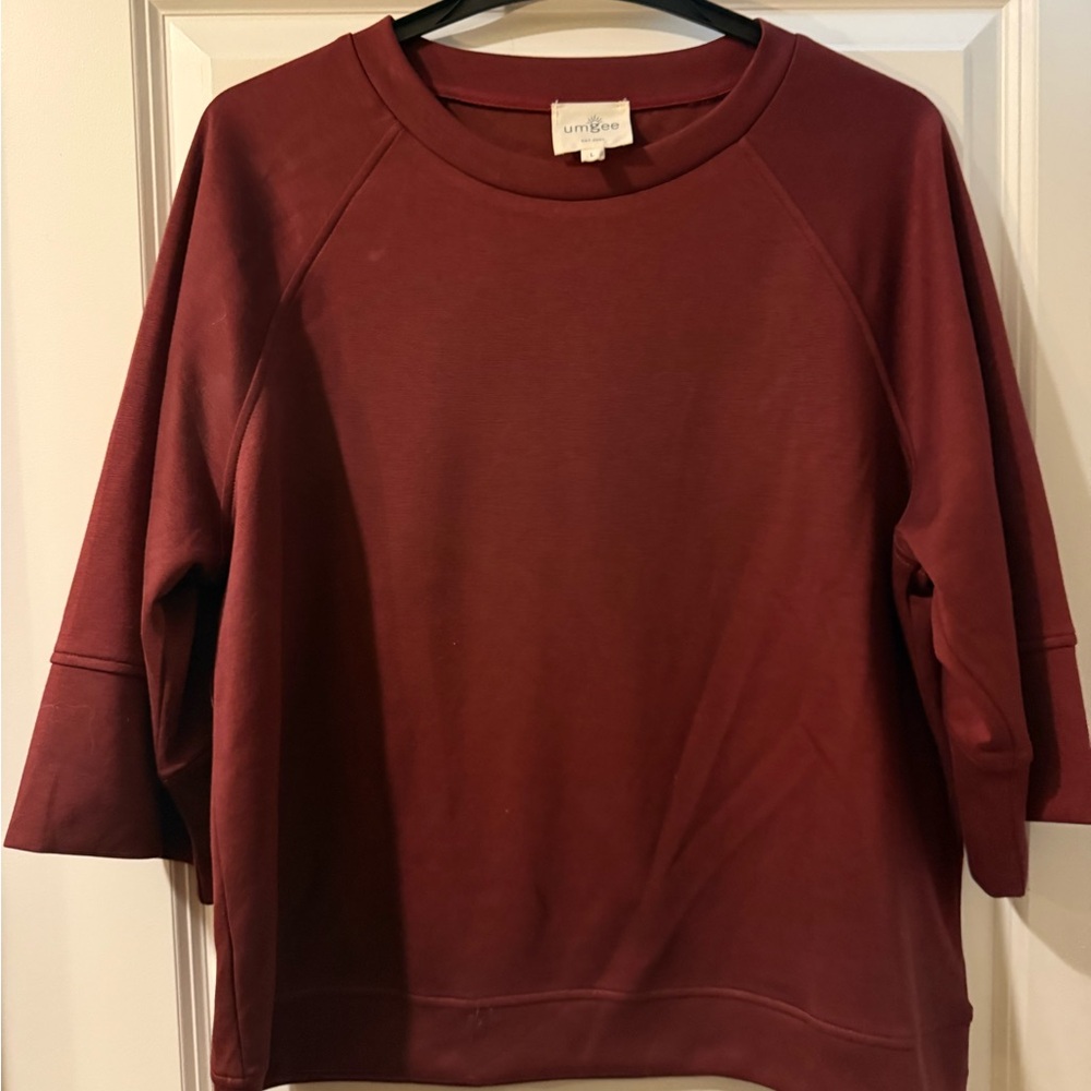 Umgee Maroon Sweatshirt for Women